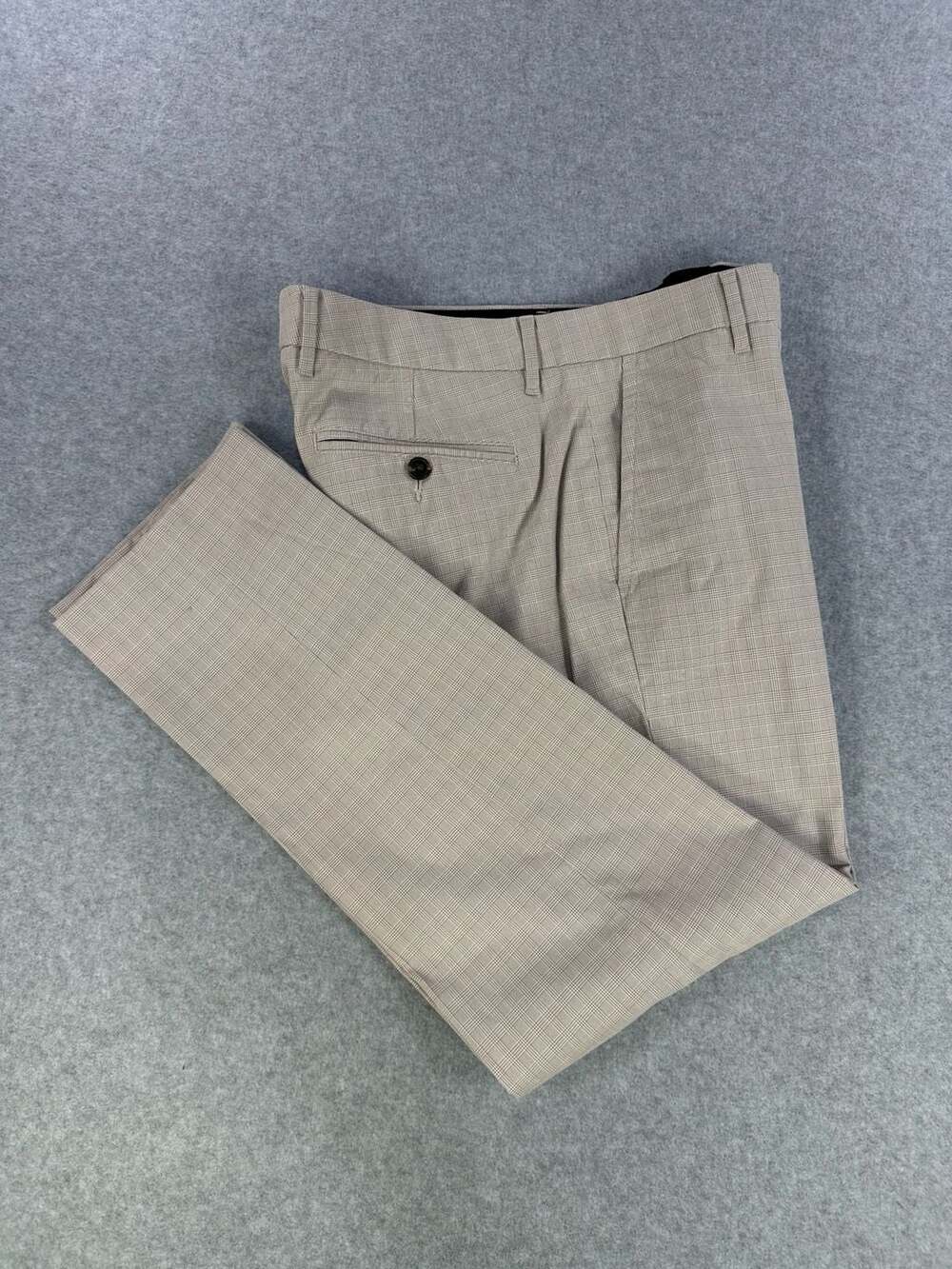 Bonobos Slim Fit Easy-Care Plaid Suit Pants Size 31/30 Beige